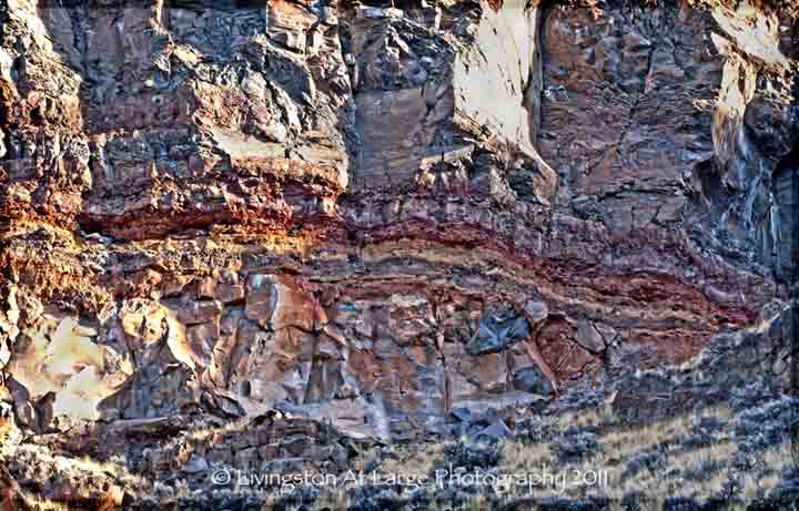 badlands dry creek volcanic layers