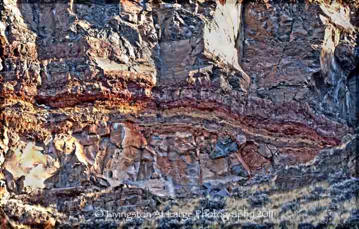 badlands dry creek volcanic layers 